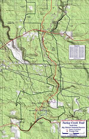 Big Thicket South topographic trail map at 1:24,000 scale