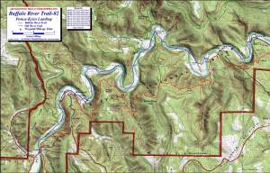 BRT - Ponca-Kyles topographic trail map at 1:24,000 scale.