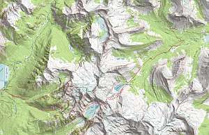 Glacier Gunsight topographic trail map at 1:24,000 scale