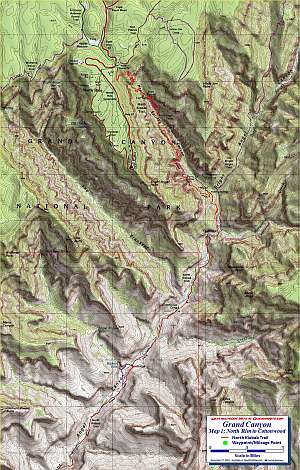 Grand Canyon Rim-to-Rim Map 1, North sections 1:24,000 scale.