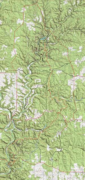 Ridge Runner Area topographic trail map at 1:24,000 scale